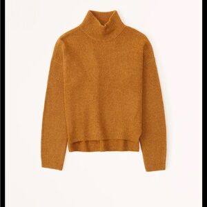 Abercrombie & Fitch Ribbed Turtleneck Sweater XS Mustard EUC